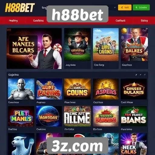 Variabilidade de jogos oferecidos na plataforma h88bet
